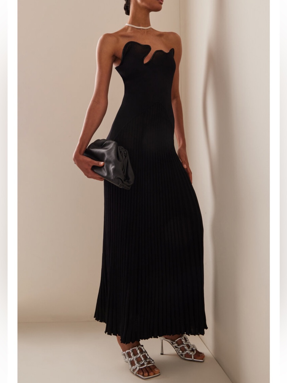 Christopher Esber Sculptured Pleated Rib Maxi Dress